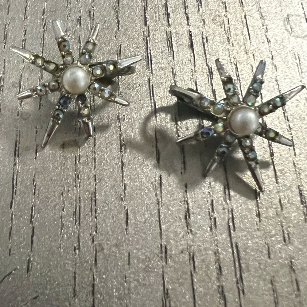 Vintage Starburst Pearl Earrings